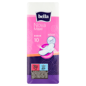 Bella Nova, podpaski higieniczne Softiplait ze skrzydełkami, Maxi, 10 sztuk - zdjęcie produktu