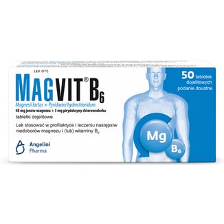 Magvit B6 48 mg + 5 mg, 50 tabletek dojelitowych - zdjęcie produktu