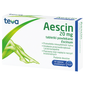 Aescin 20 mg, 90 tabletek powlekanych USZKODZONE OPAKOWANIE - zdjęcie produktu