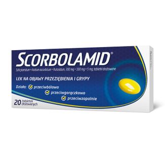 Scorbolamid 300 mg +100 mg + 5 mg, 20 tabletek drażowanych - zdjęcie produktu