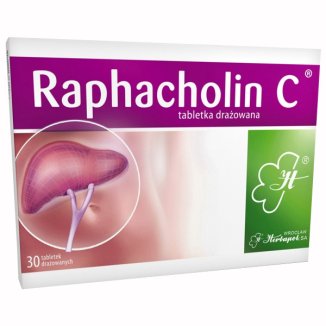 Raphacholin C, 30 tabletek drażowanych USZKODZONE OPAKOWANIE - zdjęcie produktu