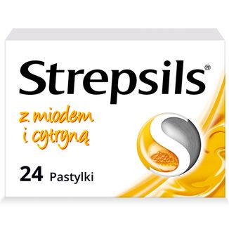 Strepsils z miodem i cytryną 1,2 mg + 0,6 mg, 24 pastylki twarde - zdjęcie produktu