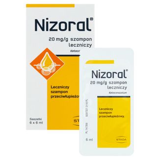 Nizoral 20 mg/ g, szampon przeciwłupieżowy, 6 ml x 6 saszetek USZKODZONE OPAKOWANIE - zdjęcie produktu