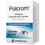Polcrom 20 mg/ ml, krople do oczu, rozwór, 2 x 5 ml USZKODZONE OPAKOWANIE - miniaturka zdjęcia produktu