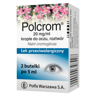 Polcrom 20 mg/ ml, krople do oczu, rozwór, 2 x 5 ml - zdjęcie produktu