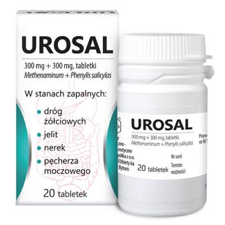 Urosal 300 mg + 300 mg, 20 tabletek - zdjęcie produktu