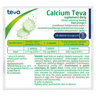 Calcium Teva, 14 tabletek musujących - zdjęcie produktu