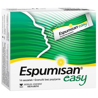 Espumisan Easy, granulki bez popijania, smak pomarańczowy,  14 saszetek  USZKODZONE OPAKOWANIE - zdjęcie produktu