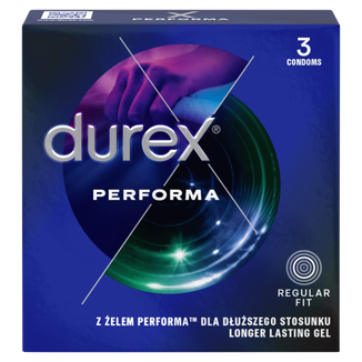 Durex Performa, prezerwatywy z lubrykantem przedłużającym stosunek, 3 sztuki - zdjęcie produktu
