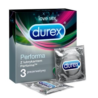 Durex Performa, prezerwatywy z lubrykantem przedłużającym stosunek, 3 sztuki - zdjęcie produktu