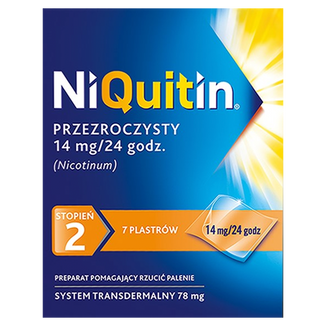 NiQuitin Przezroczysty 14 mg/ 24h, system transdermalny, plastry, 7 sztuk - zdjęcie produktu