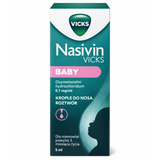 Nasivin Baby 0,1 mg/ml, krople do nosa dla niemowląt od 3 miesiąca, 5 ml - miniaturka zdjęcia produktu