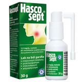 Hascosept 1,5 mg/g, roztwór do stosowania w jamie ustnej, spray, 30 g USZKODZONE OPAKOWANIE - miniaturka zdjęcia produktu