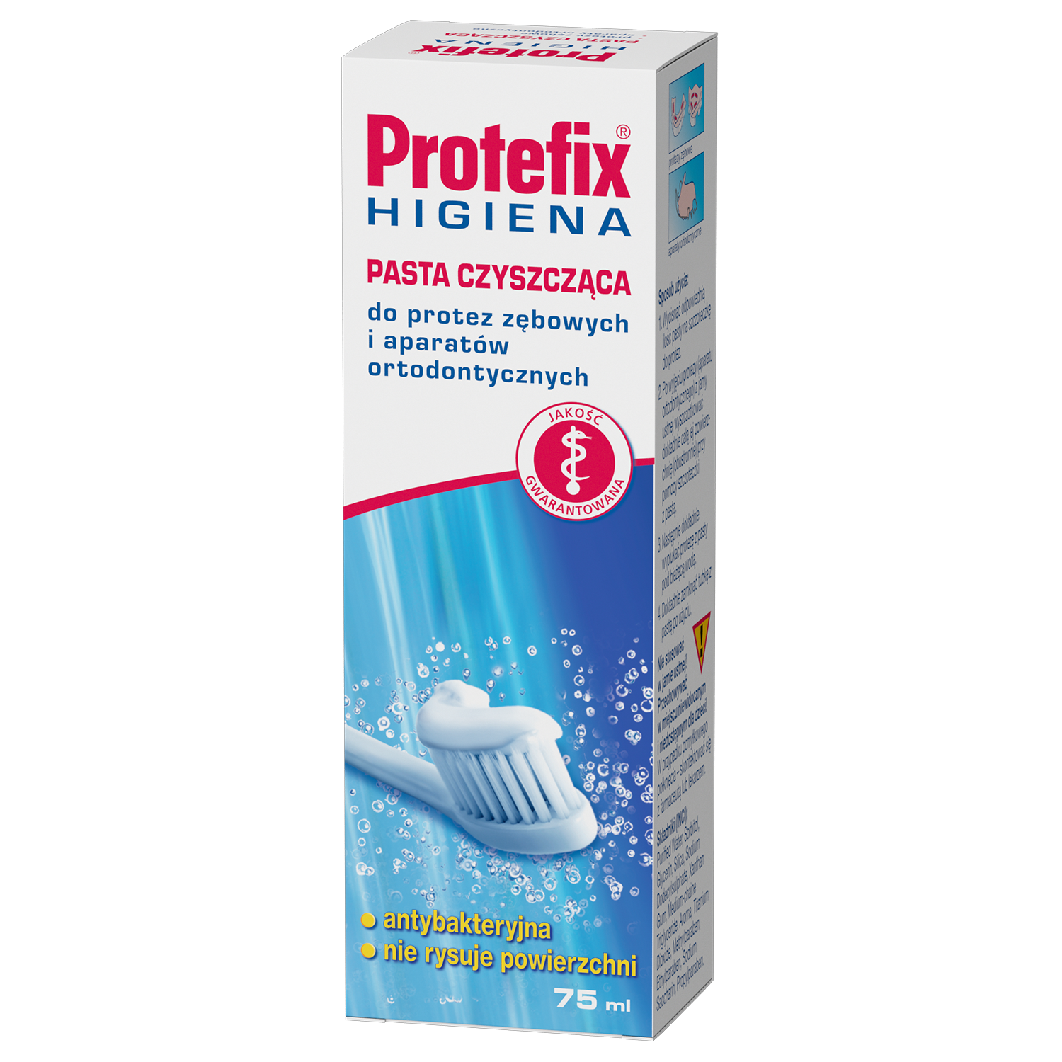 Protefix Protefix Higiena, pasta czyszcząca do protez i aparatów ortodontycznych, 75 ml — Składniki i ocena