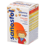 Sanostol, dla dzieci od 4 lat, 30 tabletek musujących do ssania - miniaturka zdjęcia produktu