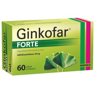 Ginkofar Forte 80 mg, 60 tabletek powlekanych - zdjęcie produktu