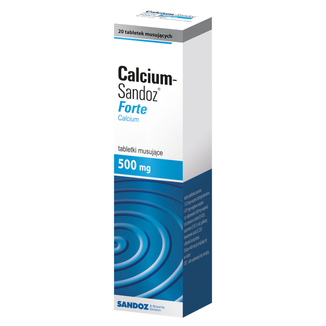 Calcium-Sandoz Forte 500 mg, 20 tabletek musujących - zdjęcie produktu