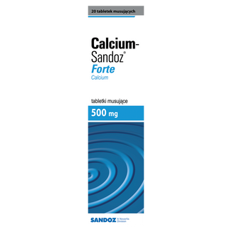 Calcium-Sandoz Forte 500 mg, 20 tabletek musujących - zdjęcie produktu