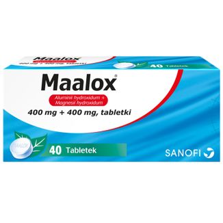 Maalox 400 mg + 400 mg, 40 tabletek - zdjęcie produktu