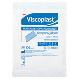 Viscoplast, kompresy jałowe z gazy, 17-nitkowe, 8-warstwowe, 10 cm x 10 cm, 3 sztuki USZKODZONE OPAKOWANIE - miniaturka zdjęcia produktu