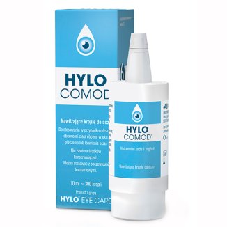Hylo Comod, nawilżające krople do oczu, bez konserwantów, 10 ml USZKODZONE OPAKOWANIE - zdjęcie produktu