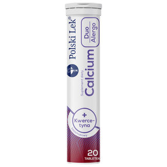 Calcium + Kwercetyna Duo Alergo, bezsmakowy, 20 tabletek musujących - zdjęcie produktu