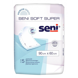 Seni Soft Super, podkłady higieniczne, 90 cm x 60 cm, 5 sztuk - zdjęcie produktu