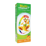 Multivitamol 1+, syrop witaminowy z żelazem dla dzieci od 1 roku, smak pomarańczowy, 250 ml USZKODZONE OPAKOWANIE - miniaturka zdjęcia produktu
