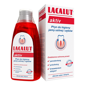 Lacalut Aktiv, płyn do płukania jamy ustnej, 300 ml USZKODZONE OPAKOWANIE - zdjęcie produktu