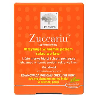 Zuccarin, morwa biała, 120 tabletek USZKODZONE OPAKOWANIE - zdjęcie produktu