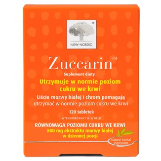 Zuccarin, morwa biała, 120 tabletek - zdjęcie produktu