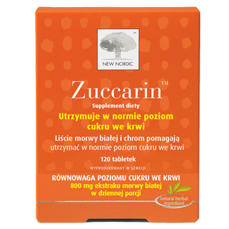 Zuccarin, morwa biała, 120 tabletek - zdjęcie produktu
