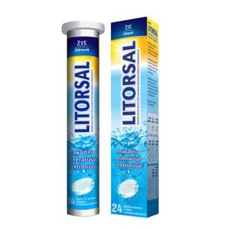 Zdrovit Litorsal, smak cytrynowo-miętowy, 24 tabletki musujące - zdjęcie produktu