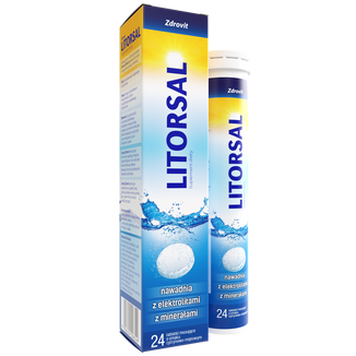 Zdrovit Litorsal, smak cytrynowo-miętowy, 24 tabletki musujące - zdjęcie produktu