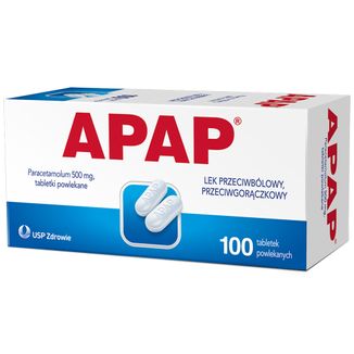 Apap 500 mg, 100 tabletek powlekanych - zdjęcie produktu
