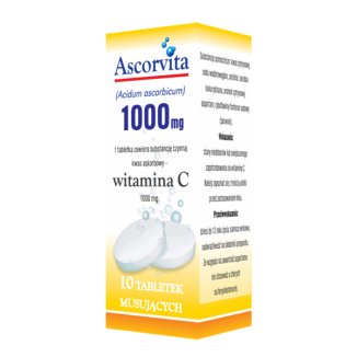 Ascorvita 1000 mg, 10 tabletek musujących - zdjęcie produktu