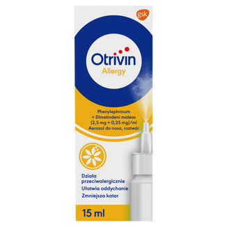 Otrivin Allergy (2,5 mg + 0,25 mg)/ ml, aerozol do nosa, 15 ml - zdjęcie produktu