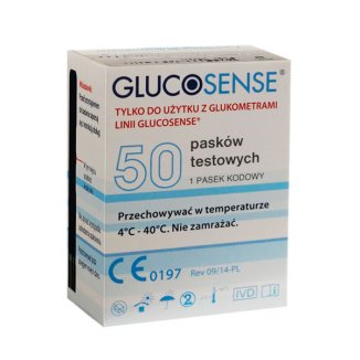 Glucosense, paski testowe do glukometru, 50 sztuk - zdjęcie produktu