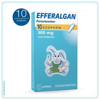 Efferalgan 300 mg, czopki doodbytnicze, 10 sztuk KRÓTKA DATA - zdjęcie produktu