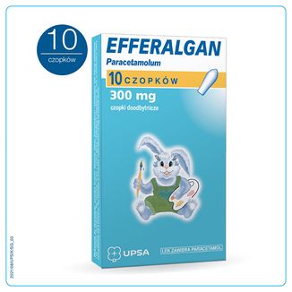 Efferalgan 300 mg, czopki doodbytnicze, 10 sztuk - zdjęcie produktu