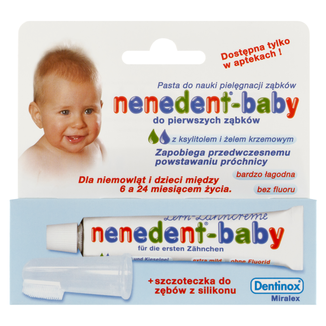 Zestaw Nenedent Baby, pasta do zębów dla dzieci, 6-24 miesiące + szczoteczka do zębów, silikonowa - zdjęcie produktu