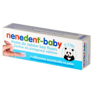 Zestaw Nenedent Baby, pasta do zębów dla dzieci, 6-24 miesiące + szczoteczka do zębów, silikonowa - zdjęcie produktu