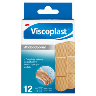 Vicoplast Wodoodporny, plastry z opatrunkiem, 2 rozmiary, 12 sztuk USZKODZONE OPAKOWANIE - zdjęcie produktu