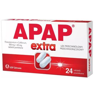 Apap Extra 500 mg + 65 mg, 24 tabletki powlekane - zdjęcie produktu