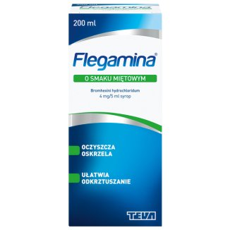Flegamina Classic o smaku miętowym 4 mg/ 5 ml, syrop, 200 ml - 3 Flegamina Classic o smaku miętowym 4 mg/ 5 ml, syrop, 200 ml - 3 - zdjęcie produktu