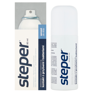 Steper, przeciwgrzybiczy aerozol do stóp i paznokci, 80 ml USZKODZONE OPAKOWANIE - zdjęcie produktu