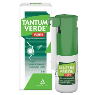 Tantum Verde Forte 3 mg/ ml, aerozol do stosowania w jamie ustnej i gardle, 15 ml - zdjęcie produktu