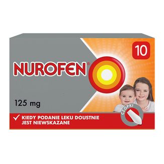 Nurofen dla dzieci 125 mg, czopki, 10 sztuk - zdjęcie produktu