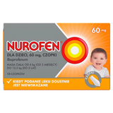 Nurofen dla dzieci 60 mg, czopki , 10 sztuk USZKODZONE OPAKOWANIE - miniaturka zdjęcia produktu