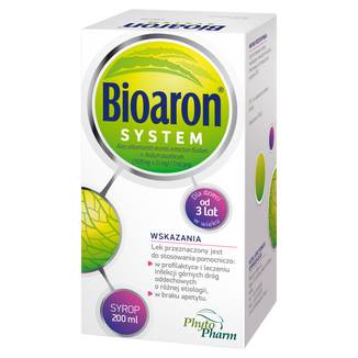 Bioaron System (1920 mg + 51 mg)/ 5 ml, syrop dla dzieci od 3 lat i dorosłych, 200 ml USZKODZONE OPAKOWANIE - zdjęcie produktu